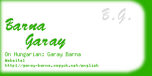 barna garay business card